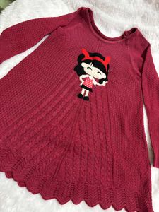 Cute women Red Knit Dress