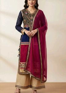 Elegant Embroidered Kurta Set with Palazzo