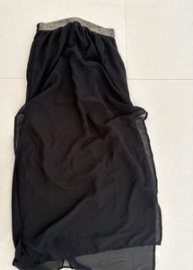 Elegant Black Flowy Ethnic Skirt
