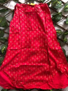 Red Kurta with Gold Print