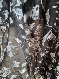 Floral Print Scarf with Tassels