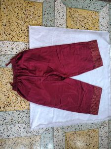 Avaasa Maroon Kurta Set with Gold Print