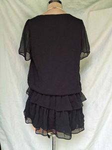 Chic Black Ruffled Mini Dress