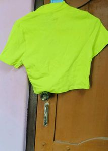 Neon Zip Up Cropped Top