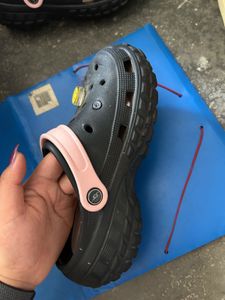 Black & Pink Platform Clogs