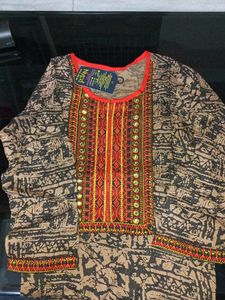 Latest Cotton Kurti With Embroidery And Mirror Wor