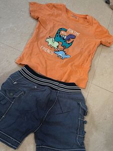 Cute Dinosaur T-Shirt &amp; Shorts Set