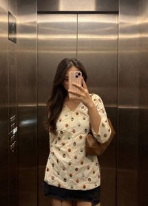 Cream Kurta with Print