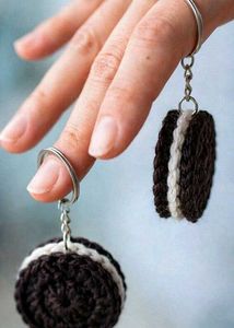 Crocheted Oreo Cookie Keychain