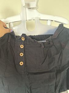 Black Shorts (cotton Linen Fabric )