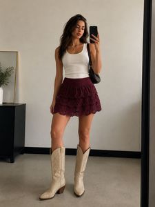 Trendy Boho Mini Skirt | Cute Korean Style