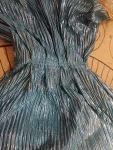 Stylish Blue Metallic Crop Top