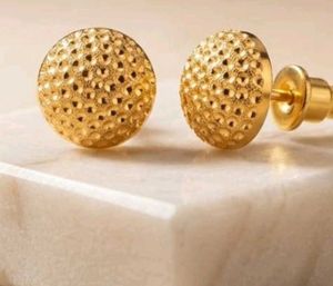 Gold Textured Stud Earrings