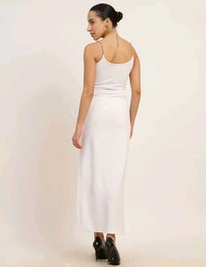 Bold Chain Detail Straps Cut-Out Midi Split Dress
