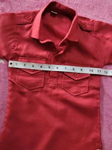 Boys' Red Kurta Pajama Set