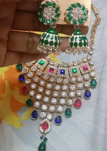 Colorful Gemstone Necklace &amp; Earring Set