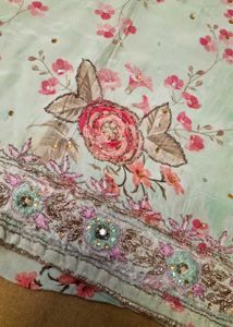 pure fabric Beautiful Floral Print Kurta Set