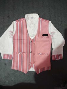 Pink Striped Suit Set for Boys