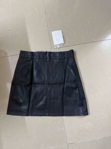 Black Faux Leather Mini Skirt