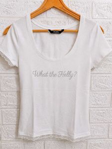 Noun "What the Helly?" T-Shirt with Lace Top
