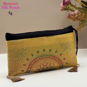 Elegant Banarasi Silk Pouch
