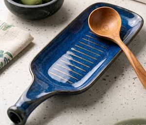 Unique Blue Ceramic Decorative Tray