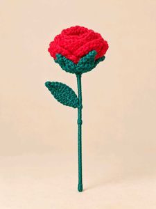 Handmade Crochet Red Rose