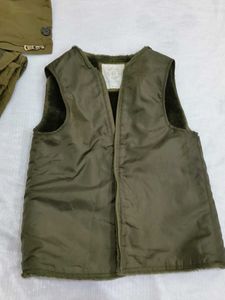 Stylish Olive Green double layer Hooded Jacket
