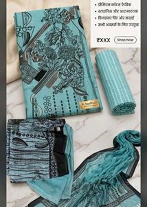 Elegant pure cotton unstitched dress material
