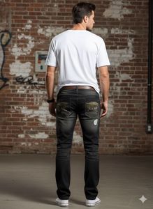 Distressed black Wash Unisex Denim Jeans