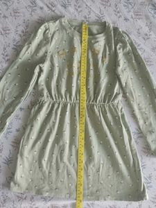 Kiabi Green Floral Girls' Long Sleeve Dress