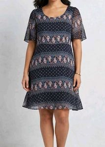 Chic black Paisley Print Dress