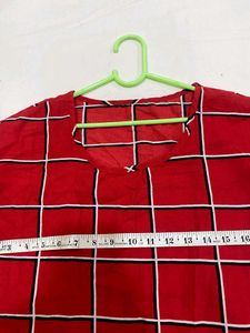 Red &amp; White Checkered Casual Top