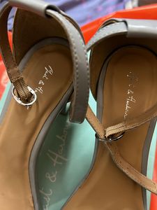 Gray Ankle Strap Heels
