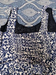 Blue &amp; White Patterned Summer Dress