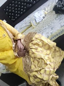 Yellow Embroidered grara Set