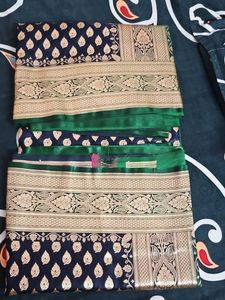 Elegant Blue Banarasi Silk Saree