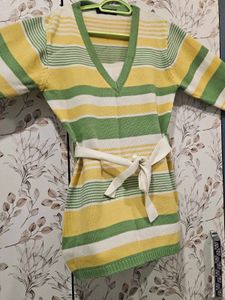 Striped V-Neck Sweater Top