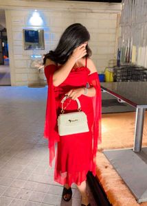 Elegant Red Midi Dress