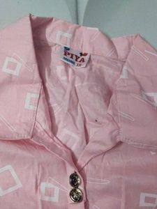 Pink Printed Cotton Blouse
