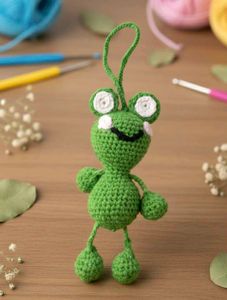 Crochet Frog And Bunny Keychain for Bags & Keys