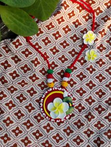 Handmade Floral Clay Necklace set
