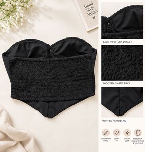 Black Corset Style Bustier Top