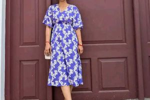 Chic Floral Midi Wrap Dress
