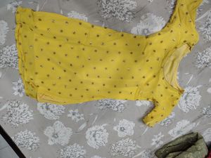 Yellow Sequined Kurti