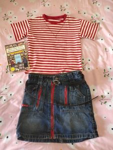 Red &amp; White Striped Top