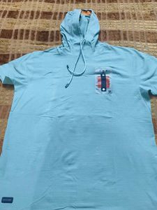 Hooded T-shirt with Pocket Detail