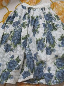 Boho Floral Print Midi Skirt