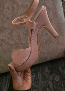 Women's Pink Strappy Kitten Heels