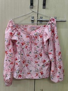 Pink Floral Off-Shoulder Top